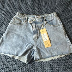 High Waisted Ripped Jean Shorts